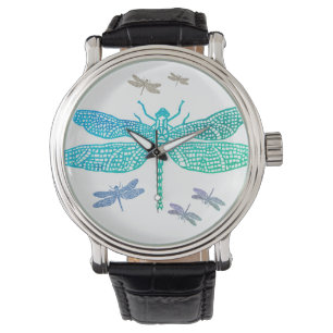 Türkis-Libellen-Uhr Armbanduhr