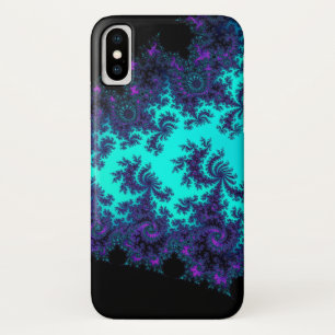 Türkis-lila Fraktal-Spitze iPhone X Kasten title_seo2