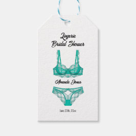 Türkis-Lingerie-Brautparty Geschenkanhänger
