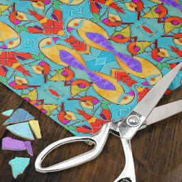 Türkis Lovebird Mosaik - Romantik für Paar Seidenpapier
