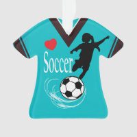 Türkis-Mädchen-Fußball-Ball-Shirt