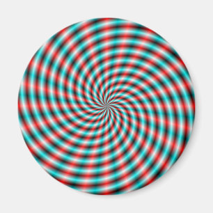 Türkis-magnet und Rot-Spiral-Rays Magnet