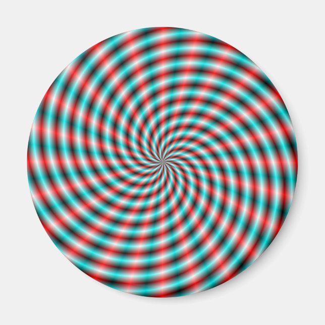 Türkis-magnet und Rot-Spiral-Rays Magnet (Vorne)