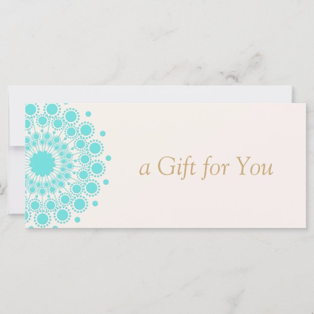 Türkis Mandala Beauty Wellness-Center Geschenkguts (Vorderseite)