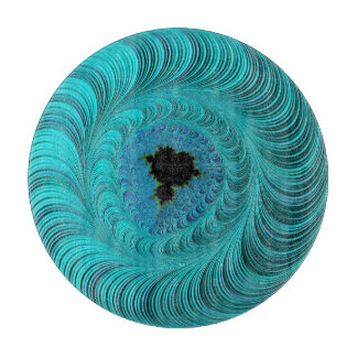 Türkis Mandelbrot Whirlpool Fraktal Abstrakt Schneidebrett