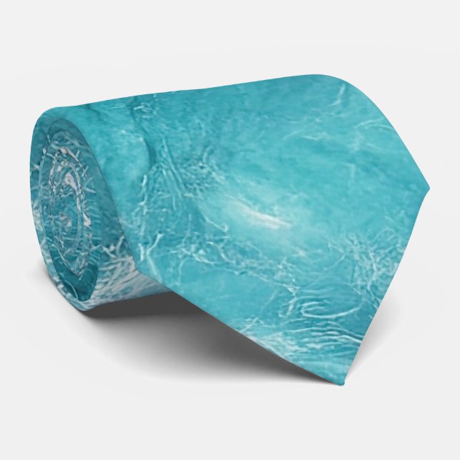 Türkis Marble Abstrakt Neck Tie Krawatte (Gerollt)