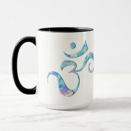 Türkis marmoriertes Om Tasse