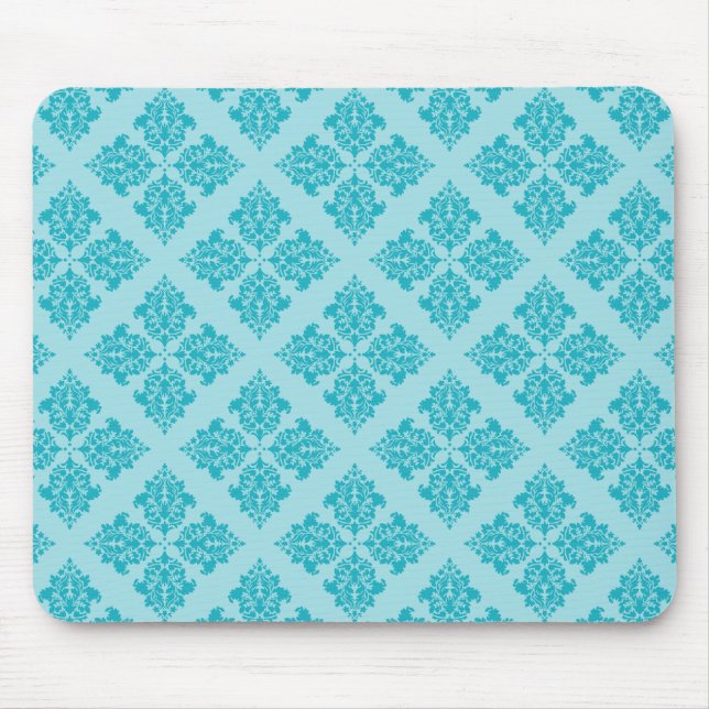 Türkis marokkanischer Damaske Mousepad (Vorne)