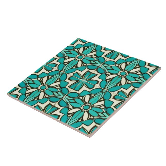 Türkis-marokkanisches Mosaik Fliese (Seite)
