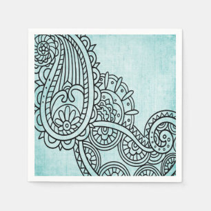 Türkis Mehndi Motiv-Papierservietten Serviette