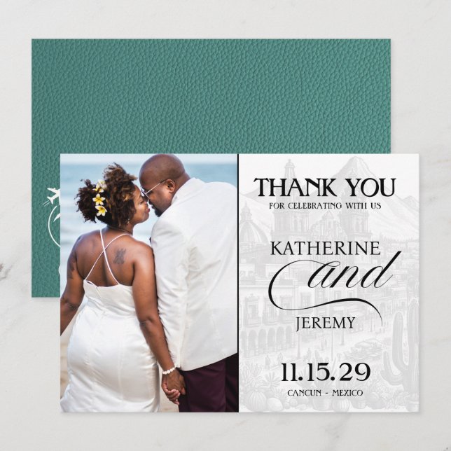 Türkis-Mexiko-Pass Dankeskarte (Vorne/Hinten)