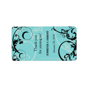 Türkis mit Black Wedding Lip Balm Label Adressaufkleber
