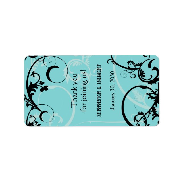 Türkis mit Black Wedding Lip Balm Label Adressaufkleber (Vorne)