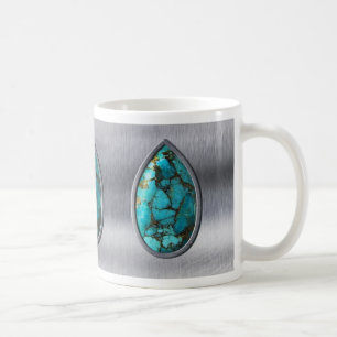 Türkis mit Silberverkleidung Kaffeetasse