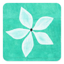 Türkis mit weißer Blume