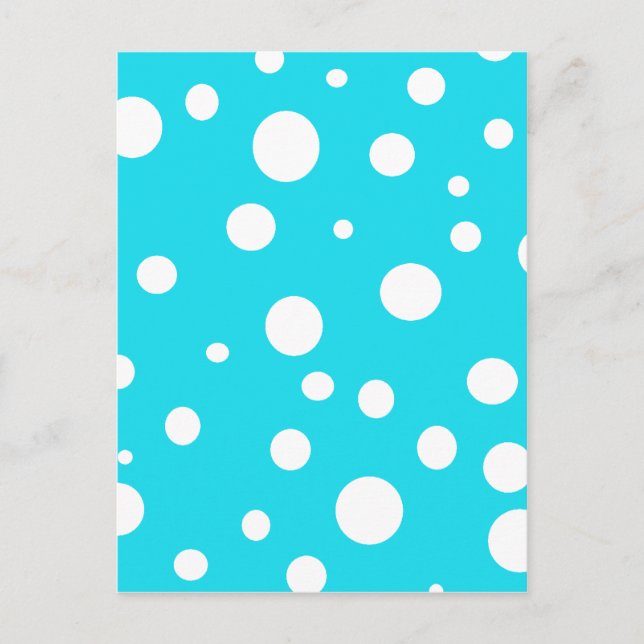 Türkis mit White Polka Dots Fashion Fun Postkarte (Vorderseite)