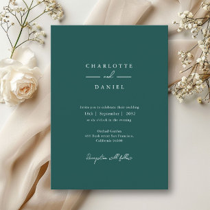 Türkis, modern, minimal, Typografie-Hochzeit  Einladung