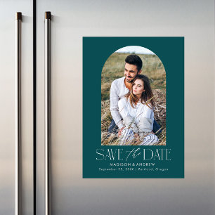 Türkis Moderne Architektur-Foto Save-the-Date Magneteinladung