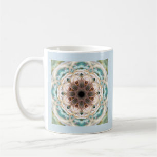 Türkis-Muschelmandala-Tasse mit Zitat Kaffeetasse