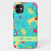 Türkis Nähen Art Personalisiert iPhone 5 Fall