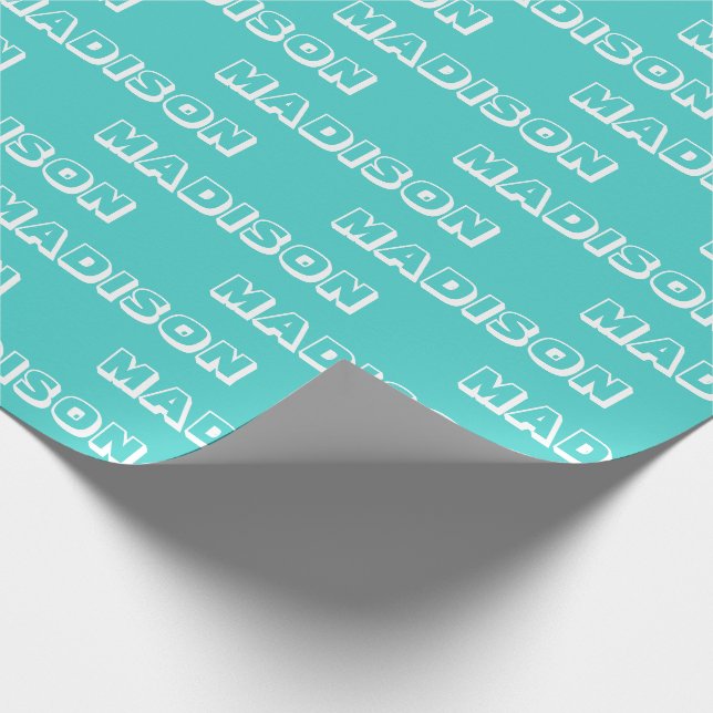 Türkis: Name, Text, Geburtstagsgeschenk Geschenkpapier (Ecke)