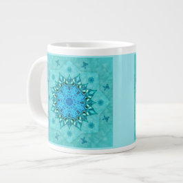 Türkis-Naturmandala-Kaffee-Tasse Jumbo-Tasse