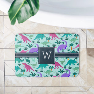 Türkis   Niedlich farbiges Dinosaurier-Muster Kid  Badematte
