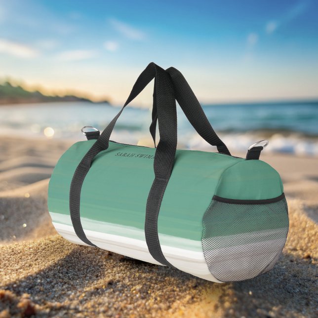 Türkis Ocean Beach Custom Swim Duffle Bag (Perfect bag for your swim stuff. Just add your name)