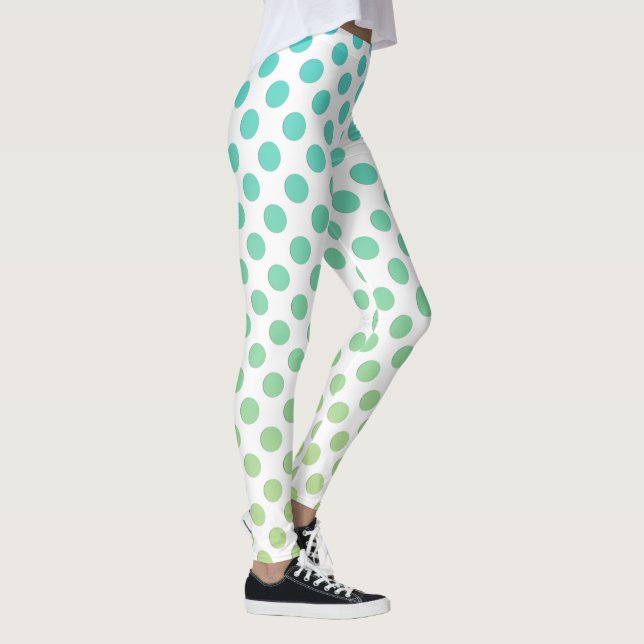 Türkis Ombre Dots Leggings (Rechts)