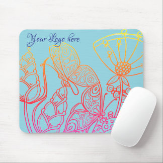 Türkis Ombre rainbow Butterfly Mousepad