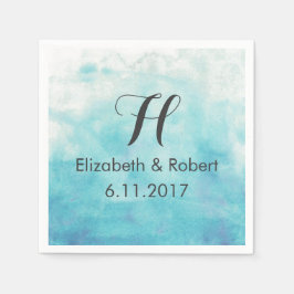 Türkis Ombre Wassercolor Wedding Serviette