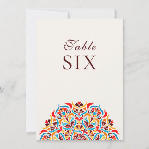 Türkis Orange Whimsical Florales Hochzeitstisch Nu Einladung