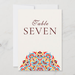 Türkis Orange Whimsical Florales Hochzeitstisch Nu Einladung