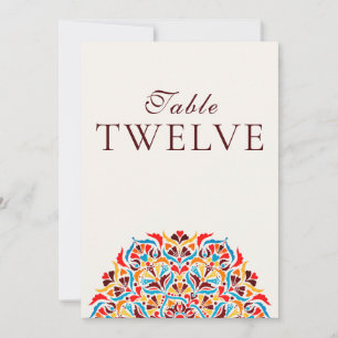 Türkis Orange Whimsical Florales Hochzeitstisch Nu Einladung