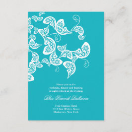 Türkis Paisley Peacock Chic Hochzeitsempfang Begleitkarte