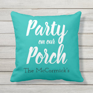 Türkis Patio Porch Party Sommer Personalisierten Kissen