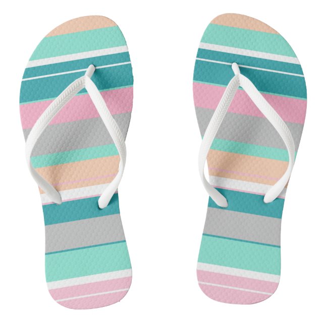 Türkis Peach Funky Flip Flops (Fußbett)