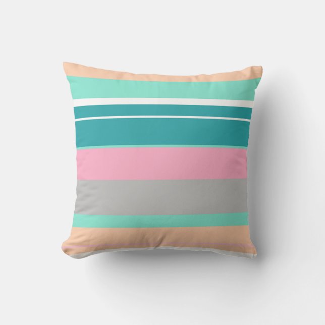 Türkis Peach Funky Throw Kissen (Vorderseite)