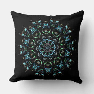 Türkis Pearl Mandala Throw Kissen