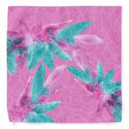 Türkis Pink Abstrakt Hawaiianische Blume Halstuch