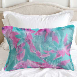 Türkis Pink Abstrakt Hawaiianische Blume Kissenbezug