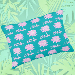 Türkis Pink Weiße Palme Aloha Tropisch Dekokissen