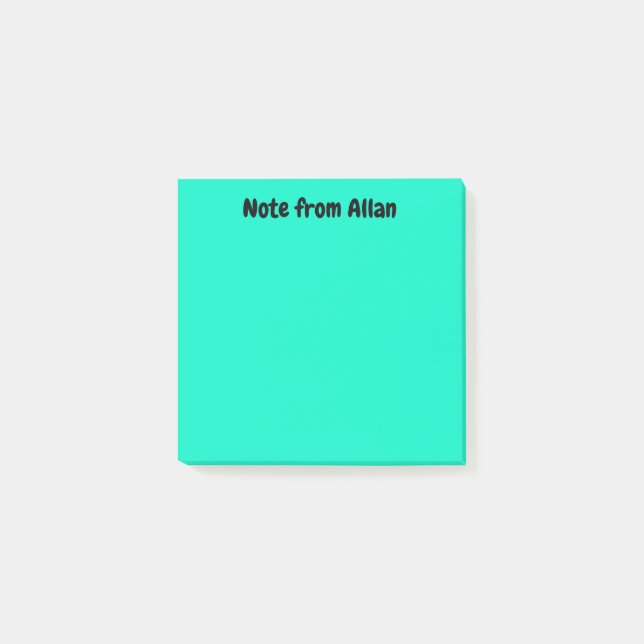 Türkis Post-it Klebezettel (Vorderseite)