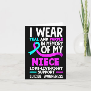 Türkis & Purpur In Erinnerung an meine Nichte Selb Karte