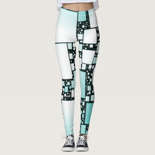 Türkis-Quadrat-Leggings Leggings