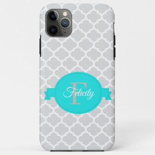 Türkis Quatrefoil Personalisiert Case-Mate iPhone Hülle