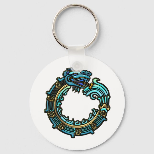 Türkis Quetzalcoatl Schlüsselanhänger (Vorderseite)