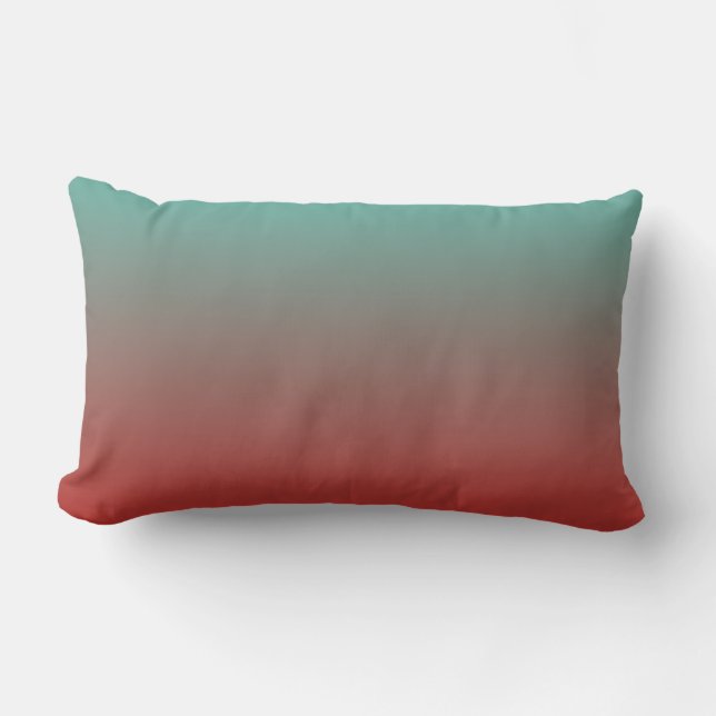 Türkis Red Ombre Lendenkissen (Vorderseite)