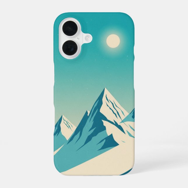 Türkis Retro-Gipfel iPhone 16 Hülle (Rückseite)