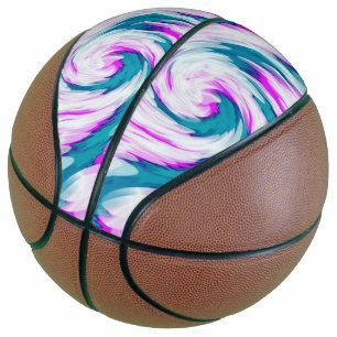 Türkis Rosa Gefärbte Krawatte Swirl Basketball